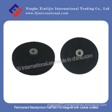 Permanent Neodymium Pot Magnet with Rubber Coated